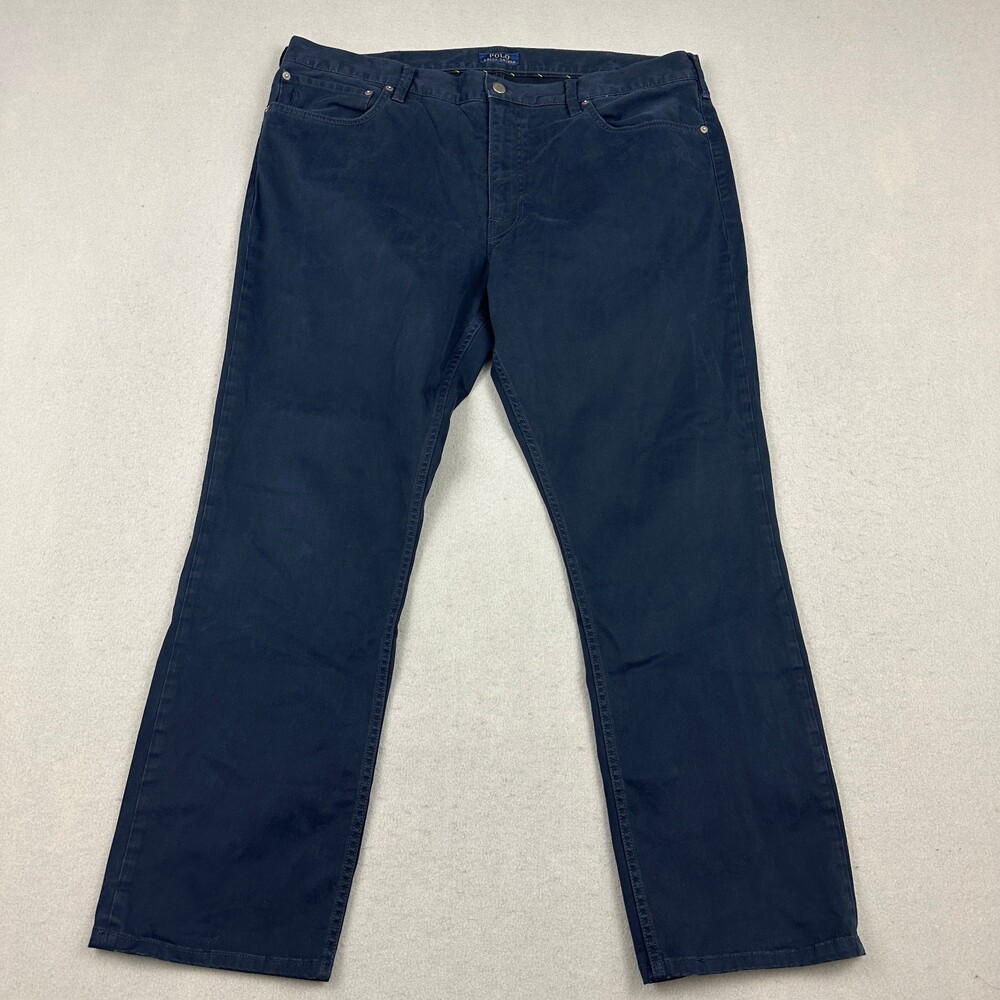 Polo Ralph Lauren Jeans Men 40 Blue Solid Varick Slim Straight Daek Wash Denim